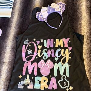 Black Tank Top with Pastel Rainbow 'In My Disney Era' Graphic Disney mom bundle